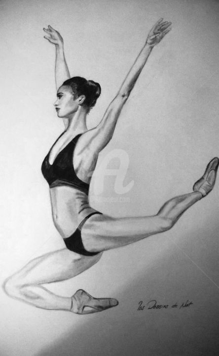 Drawing titled "la-danseuse.jpg" by Les Dessins De Nat, Original Artwork