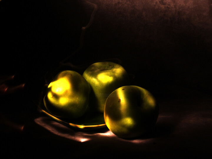 Photography titled "green apples" by Nata K, Original Artwork, Light Painting