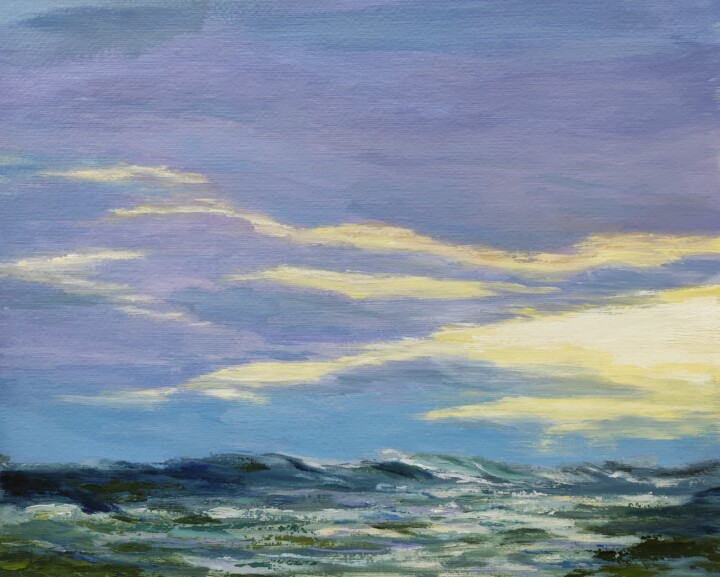 Painting titled "Evening Light 3" by Nata Kharit, Original Artwork, Oil