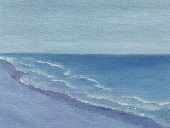 Schilderij getiteld "Blue sea dreams" door Nata Kharit, Origineel Kunstwerk, Olie