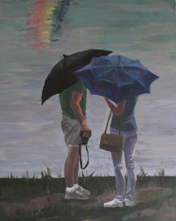 Peinture intitulée "WHEN RAIN IS GONE" par Nata New, Œuvre d'art originale, Acrylique