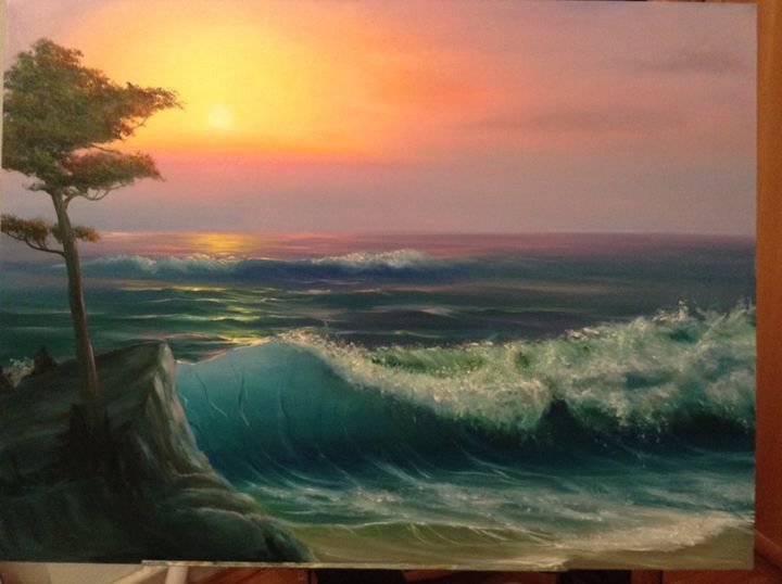Peinture intitulée "Ocean" par Nata New, Œuvre d'art originale, Huile