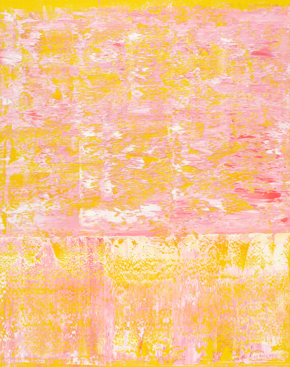 Картина под названием "Pink Sunrise" - Nataliia Sydorova, Подлинное произведение искусства, Масло Установлен на Деревянная р…
