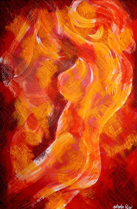 Painting titled "Tango" by Natacha Riou, Original Artwork, Acrylic