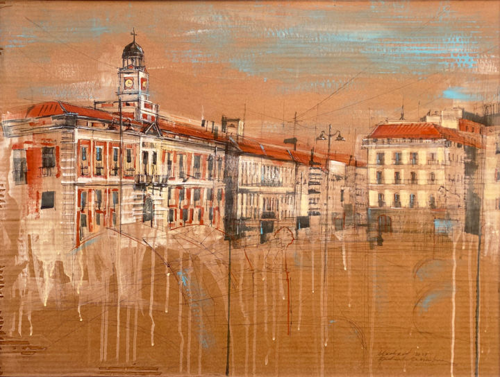 Dessin intitulée "Madrid, Puerta del…" par Natasha Gavrilova Granata, Œuvre d'art originale, Marqueur