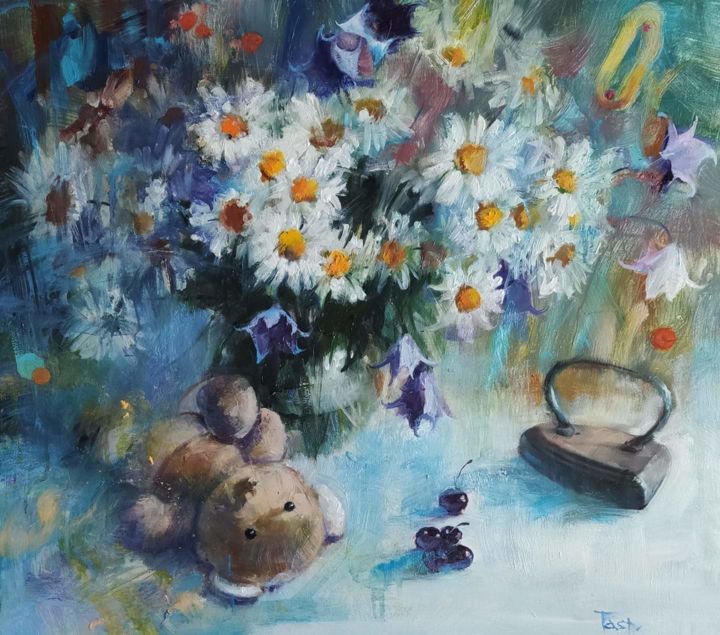 Painting titled "Still life" by Natalia Nikolenko, Original Artwork, Oil