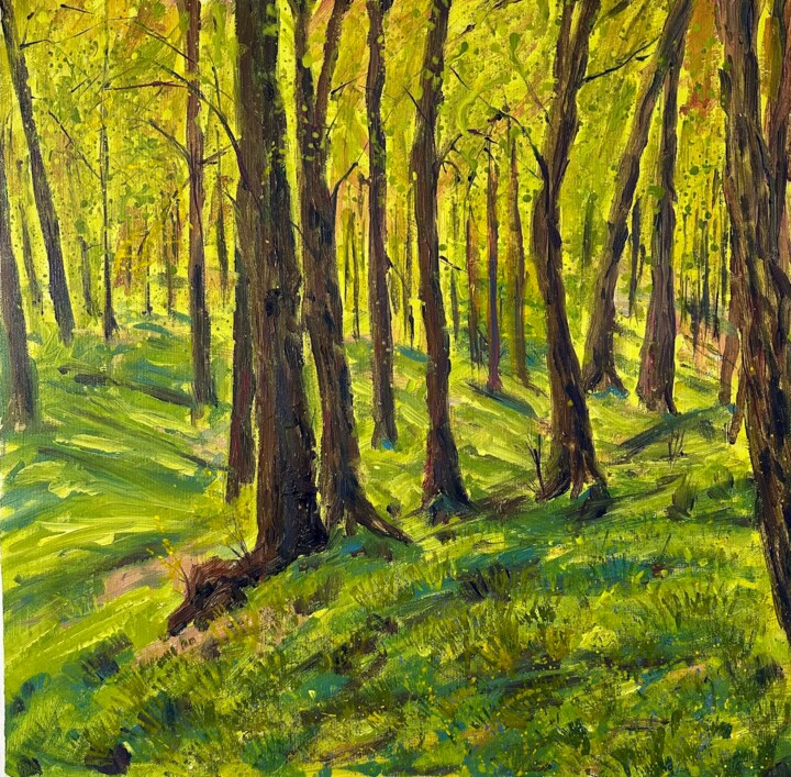 Malarstwo zatytułowany „Green grass” autorstwa Наталя Азарна, Oryginalna praca, Akryl