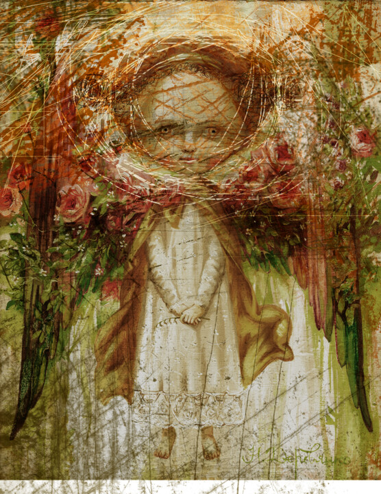 Цифровое искусство под названием "Print Flower Angel.…" - Natali Derevyanko, Подлинное произведение искусства