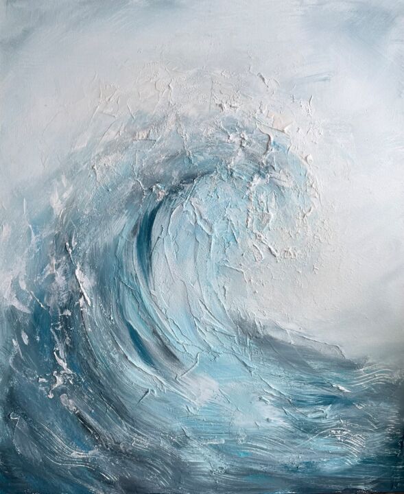 Painting titled "Wave" by Natali Nesterenko, Original Artwork, Acrylic