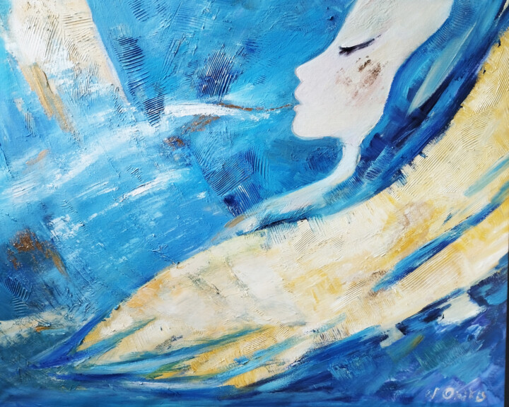 绘画 标题为“Wind and angel” 由Natali Oniks, 原创艺术品, 油