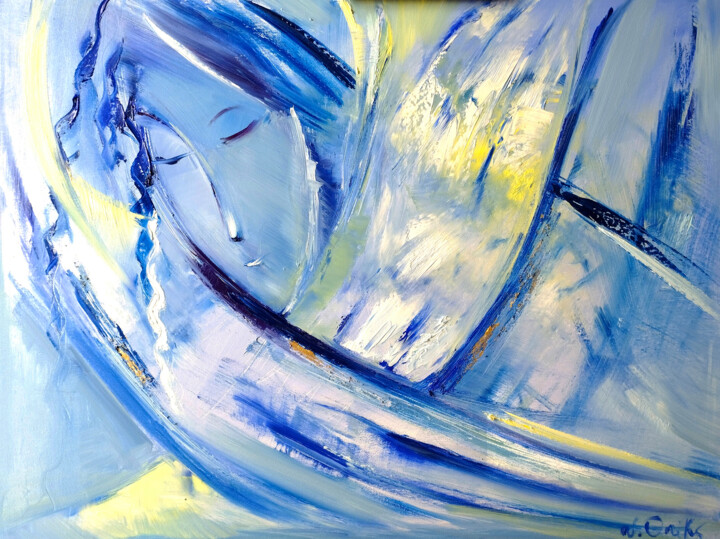 Painting titled "Meditation" by Natali Oniks, Original Artwork, Oil