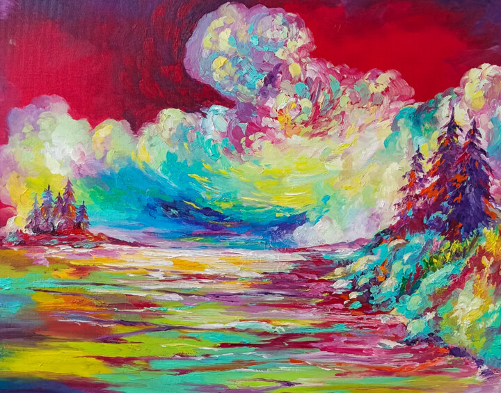 Malerei mit dem Titel "Colors of the world" von Natalie Rusinova, Original-Kunstwerk, Öl