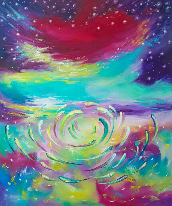 Painting titled "Meditation. part 1" by Natalie Rusinova, Original Artwork, Oil