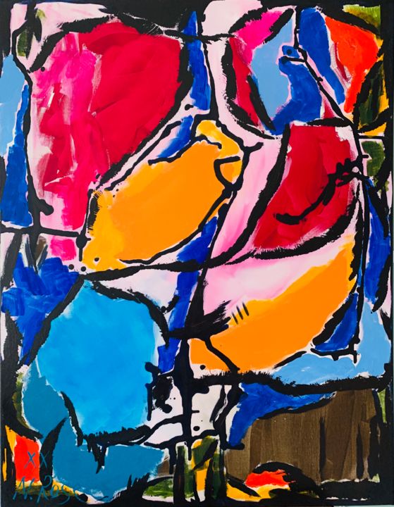 Painting titled "Happy Hour" by Natalia Rose, Original Art, Acrylic