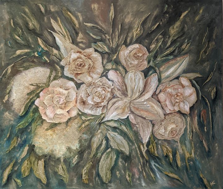 Peinture intitulée "Flowers" par Natalya Kupreychenko, Œuvre d'art originale, Huile
