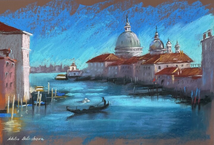 Painting titled "Venice.  City pastel" by Natalia Balashova. Pastelist., Original Artwork, Pastel