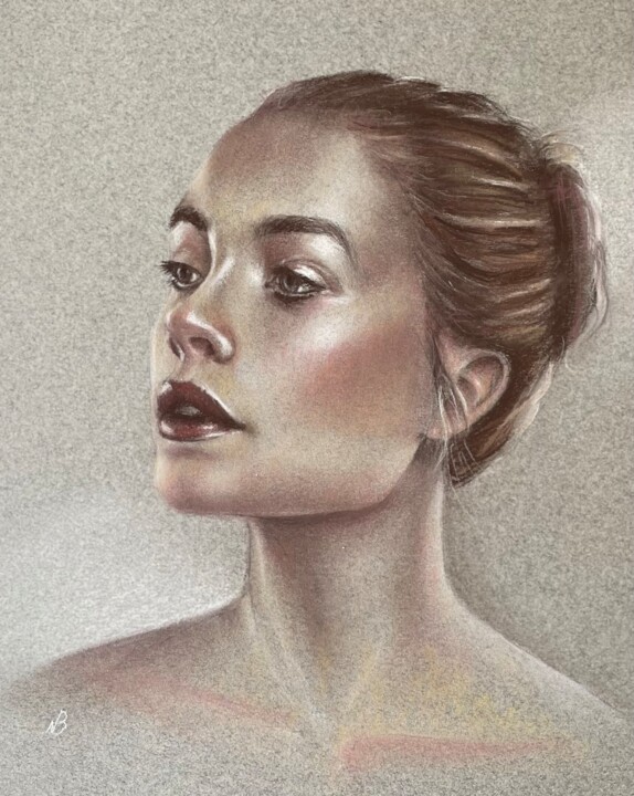 Картина под названием "grisaille portrait…" - Natalia Balashova. Pastelist., Подлинное произведение искусства, Пастель