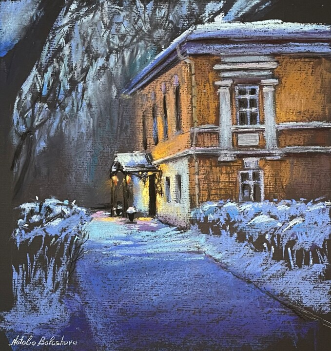 Картина под названием "an evening walk  pa…" - Natalia Balashova. Pastelist., Подлинное произведение искусства, Пастель