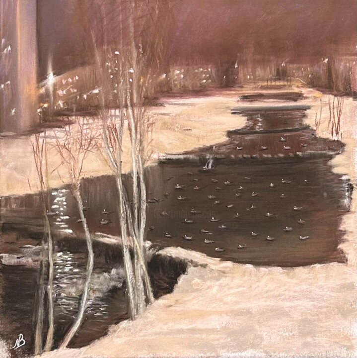 Картина под названием "Ducks overnight.  P…" - Natalia Balashova. Pastelist., Подлинное произведение искусства, Пастель