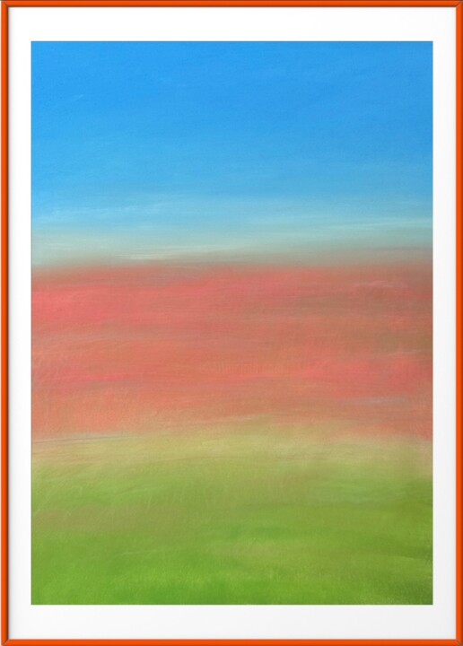 Картина под названием "field of tulips.  a…" - Natalia Balashova. Pastelist., Подлинное произведение искусства, Пастель