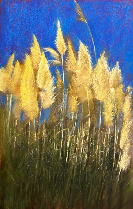 Painting titled "Fuzzies. Pampas gra…" by Natalia Balashova. Pastelist., Original Artwork, Pastel