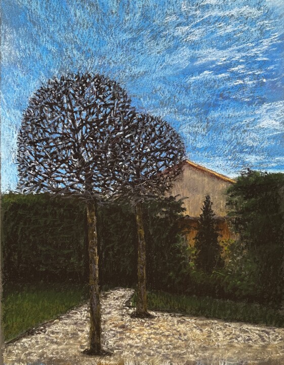 Peinture intitulée "Courtyard in Padova" par Natalia Balashova. Pastelist., Œuvre d'art originale, Pastel