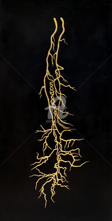 Painting titled "Vagus Nerve I" by Natalia Bienek, Original Artwork, Acrylic Mounted on Wood Stretcher frame
