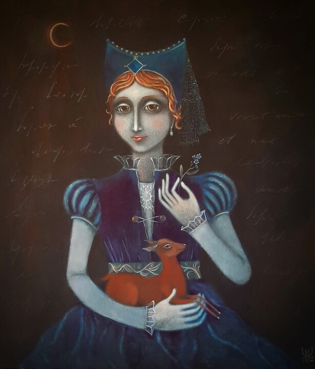 Painting titled ""Ищи всему в глазах…" by Natalia Chaikovskaia, Original Artwork, Tempera