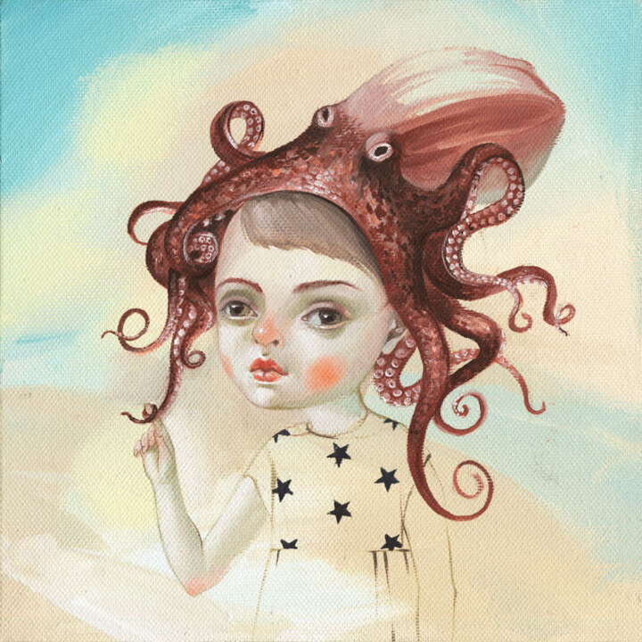 Malarstwo zatytułowany „Octopus” autorstwa Наталья Деревянко, Oryginalna praca, Olej