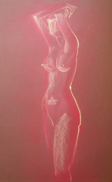 Dessin intitulée "Model" par Natalia Kaza, Œuvre d'art originale, Pastel