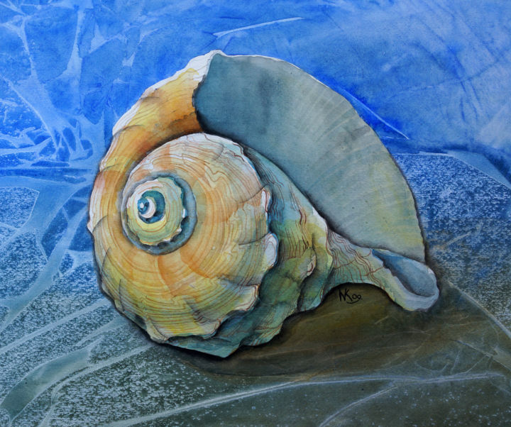Pittura intitolato "seashell" da Natalia-Khromykh, Opera d'arte originale, Acquarello