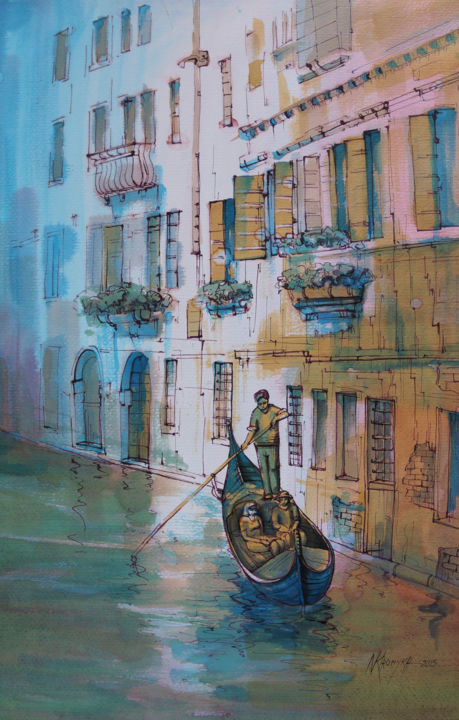 Pittura intitolato "venezia" da Natalia-Khromykh, Opera d'arte originale, Altro