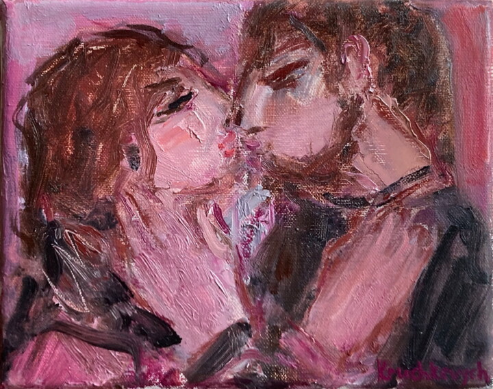Painting titled "Lovers" by Natalia Kruchkevych, Original Artwork, Oil