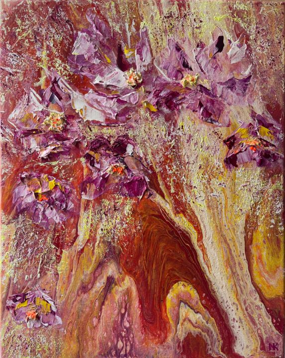 제목이 "Sunset Magnolia Bre…"인 미술작품 Natalia Kutova로, 원작, 아크릴 나무 들것 프레임에 장착됨
