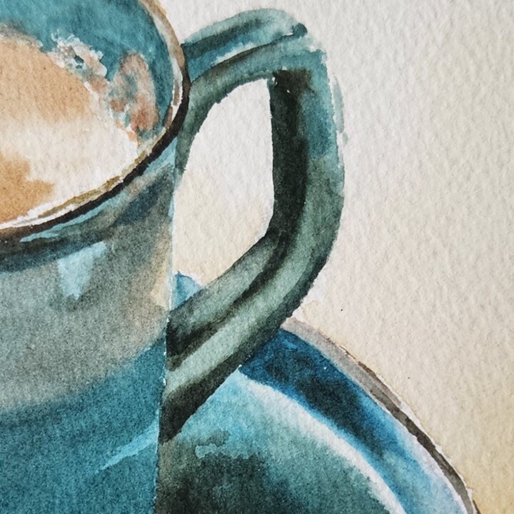 Turkish Coffee Time'' Traditional coffee pouring in Cup, World Culture, Coffee  lover, Watercolor on Paper Painting by Elena Tuncer