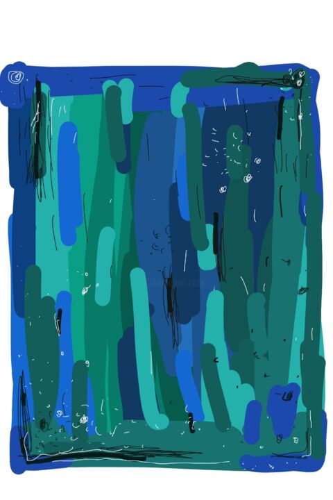 Цифровое искусство под названием "blue#1" - Наталия Квасова, Подлинное произведение искусства, Цифровая живопись