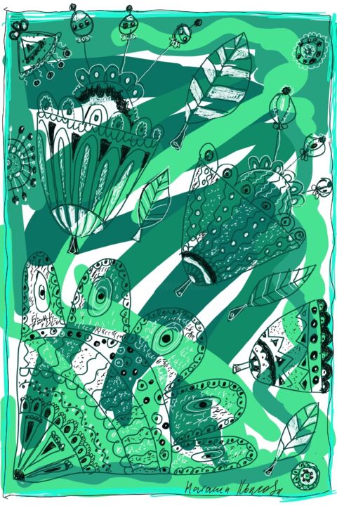Цифровое искусство под названием "greenplants" - Наталия Квасова, Подлинное произведение искусства, Цифровая живопись