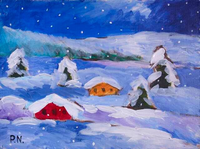 Ζωγραφική με τίτλο "Зима №2" από Наталия Панкова, Αυθεντικά έργα τέχνης