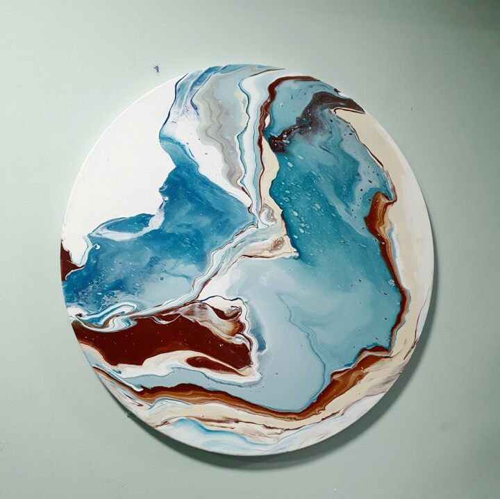 Картина под названием "Ocean splash" - Natalia Pechenkina, Подлинное произведение искусства, Акрил