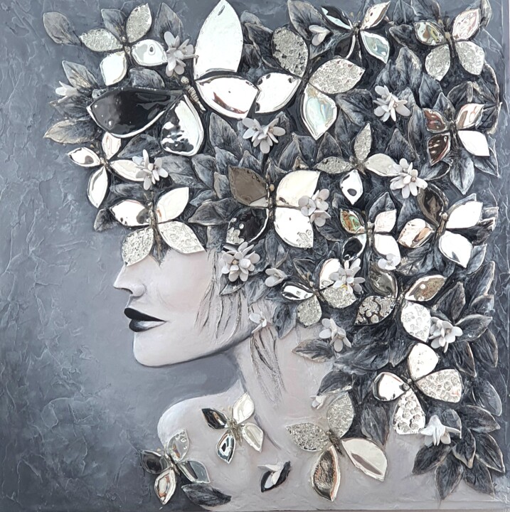 "Butterfly Fairy" başlıklı Tablo Natalia Pechenkina tarafından, Orijinal sanat, Rezine Ahşap Sedye çerçevesi üzerine monte e…