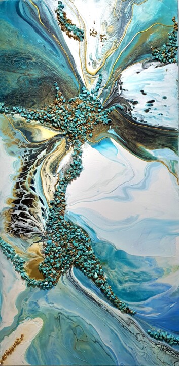 Картина под названием "Unexplored World" - Natalia Pechenkina, Подлинное произведение искусства, Акрил Установлен на Деревян…