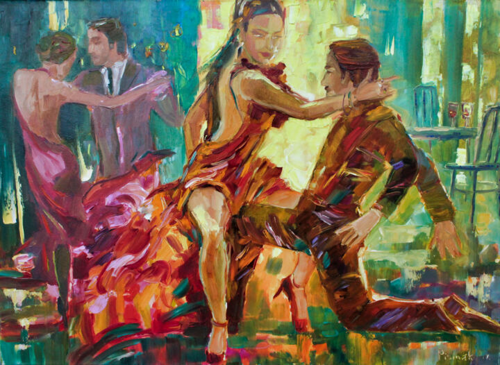 Pintura titulada "Tango" por Natalia Pismak, Obra de arte original, Oleo Montado en Bastidor de camilla de madera