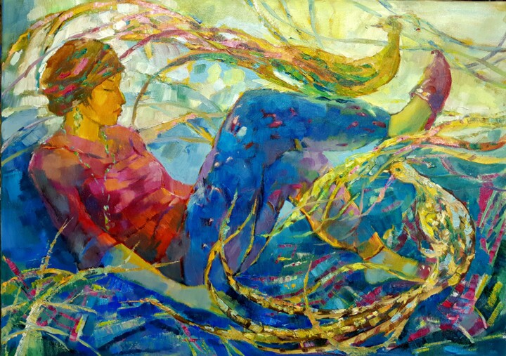 Ζωγραφική με τίτλο "Fairy Tail" από Natalia Pismak, Αυθεντικά έργα τέχνης, Λάδι Τοποθετήθηκε στο Ξύλινο φορείο σκελετό