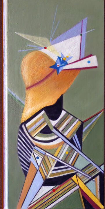 Painting titled "The sun in the hat" by Natalia Proskuryakova, Original Artwork, Acrylic