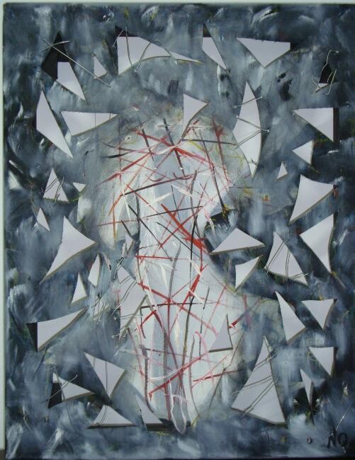 Painting titled ""Grises"" by Natalia Quiroga, Original Artwork