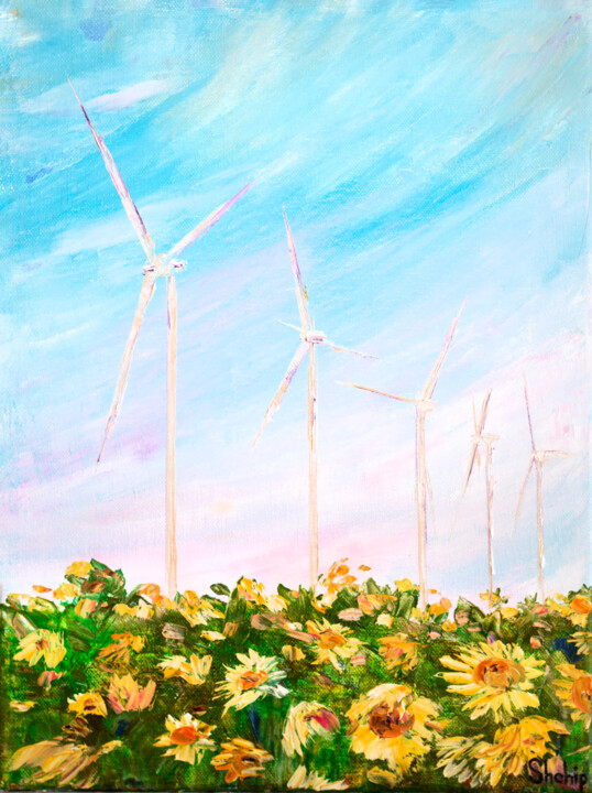 Peinture intitulée "Wind Energy" par Natalia Shchipakina, Œuvre d'art originale, Huile Monté sur Châssis en bois