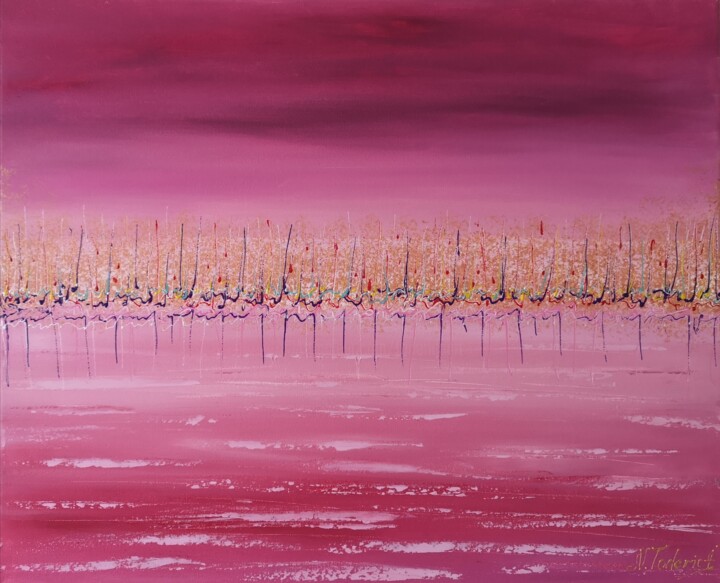 Ζωγραφική με τίτλο ""Pink"" από Natalia Toderica, Αυθεντικά έργα τέχνης, Ακρυλικό