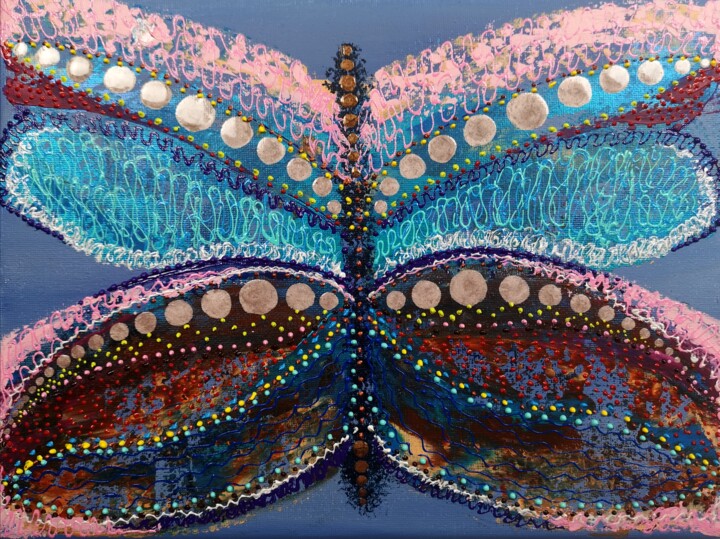 Painting titled ""Butterfly #4"" by Natalia Toderica, Original Artwork, Acrylic