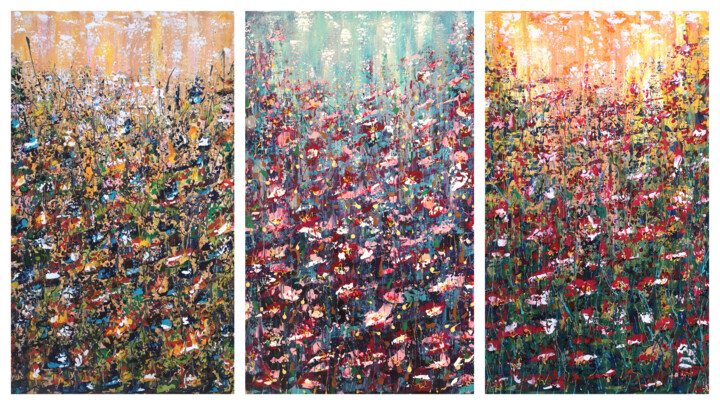 Malarstwo zatytułowany „"Blossom" - Abstrac…” autorstwa Natalia Toderica, Oryginalna praca, Akryl