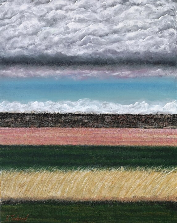Painting titled ""Open field #4" - M…" by Natalia Toderica, Original Artwork, Acrylic